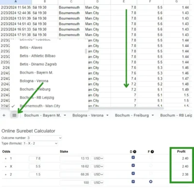 Tracker evolutie cote pariuri sportive - SureBet Insight