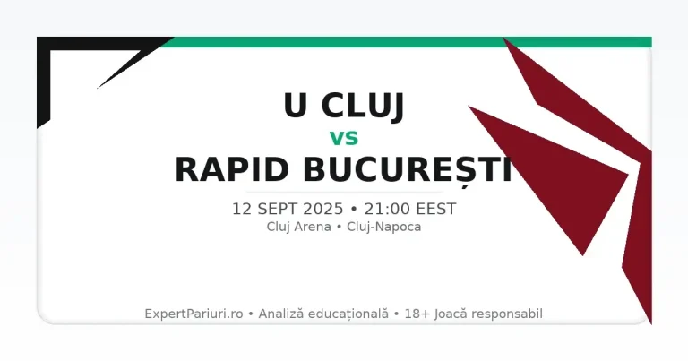 U Cluj vs Rapid Bucuresti – SuperLiga (12.09.2025, 21:00)